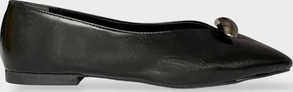 Kare Burun Toka Detaylı Kadın Babet SİYAH - Image 1