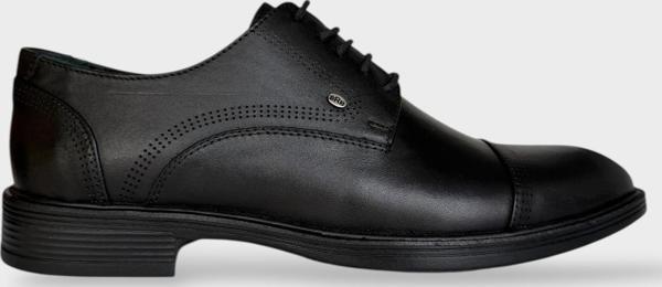 Erkek Hakiki Deri Bağcıklı Ayakkabı SİYAH - Image 1