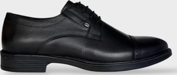 Erkek Hakiki Deri Bağcıklı Ayakkabı SİYAH - FÜME - Image 1