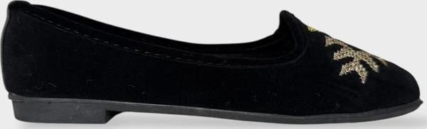 Kadın Günlük Nakış Detaylı Ev Babet SARI - KIRMIZI - Image 1