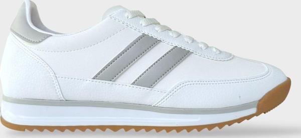 Erkek Cilt Günlük Rahat Spor Ayakkabı  BEYAZ - GRİ - Image 1