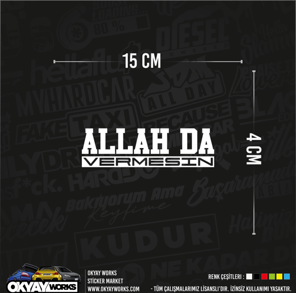 Okyay Works Allah Da Vermesin Sticker - Sarı - Image 1
