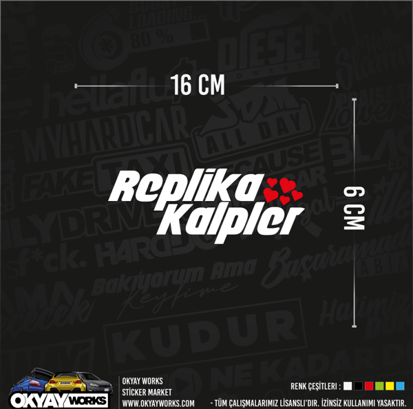 Okyay Works Replika Kalpler Sticker - Siyah - Image 1