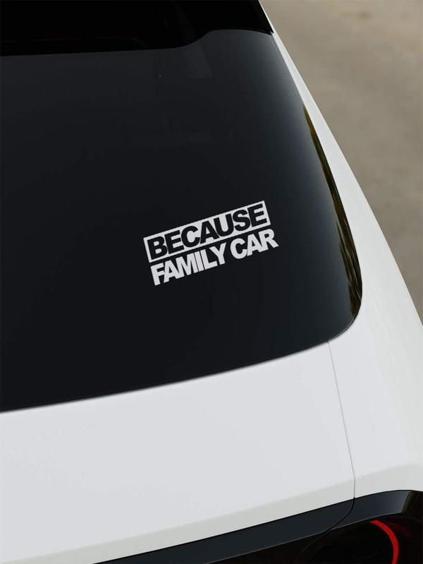 Okyay Works Because Family Car Sticker - Beyaz - Image 1