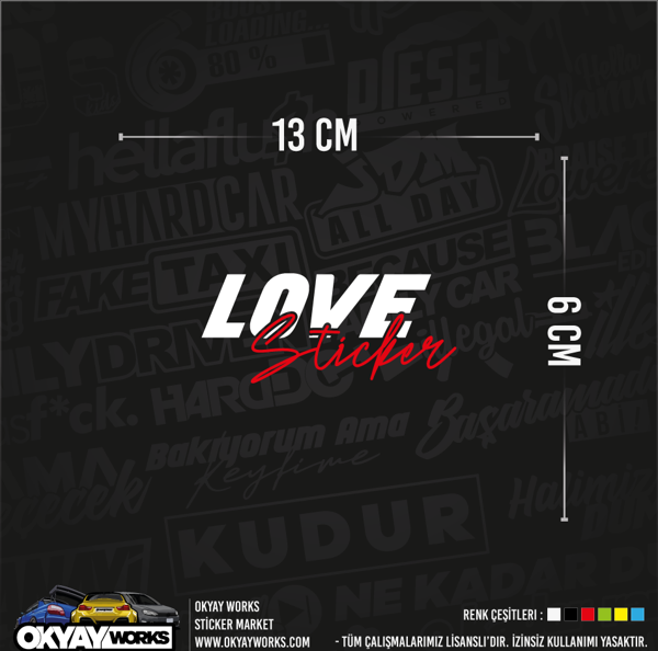 Okyay Works Love Sticker - Sarı - Image 1