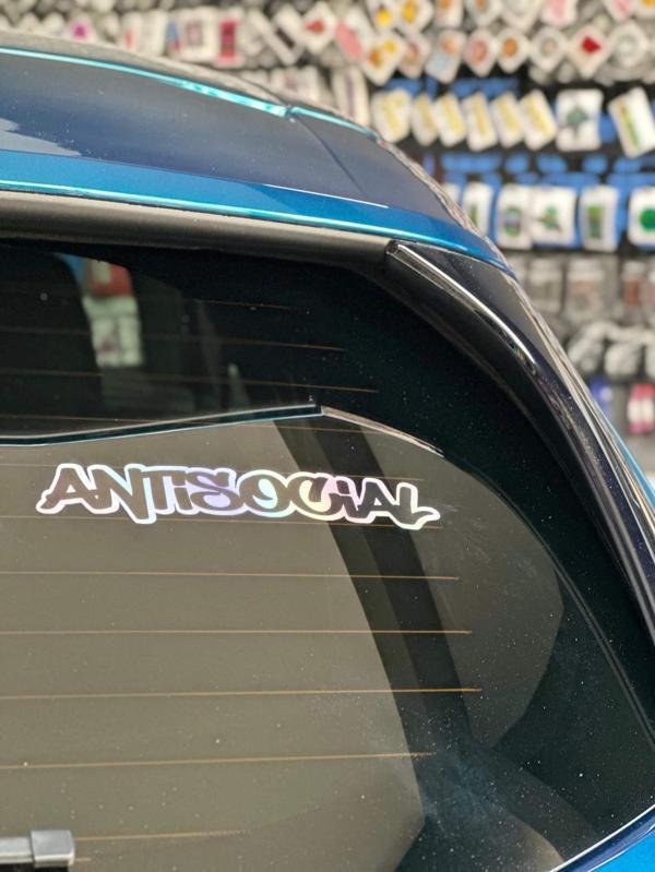 Okyay Works Antisocial Hologram Sticker - Image 1
