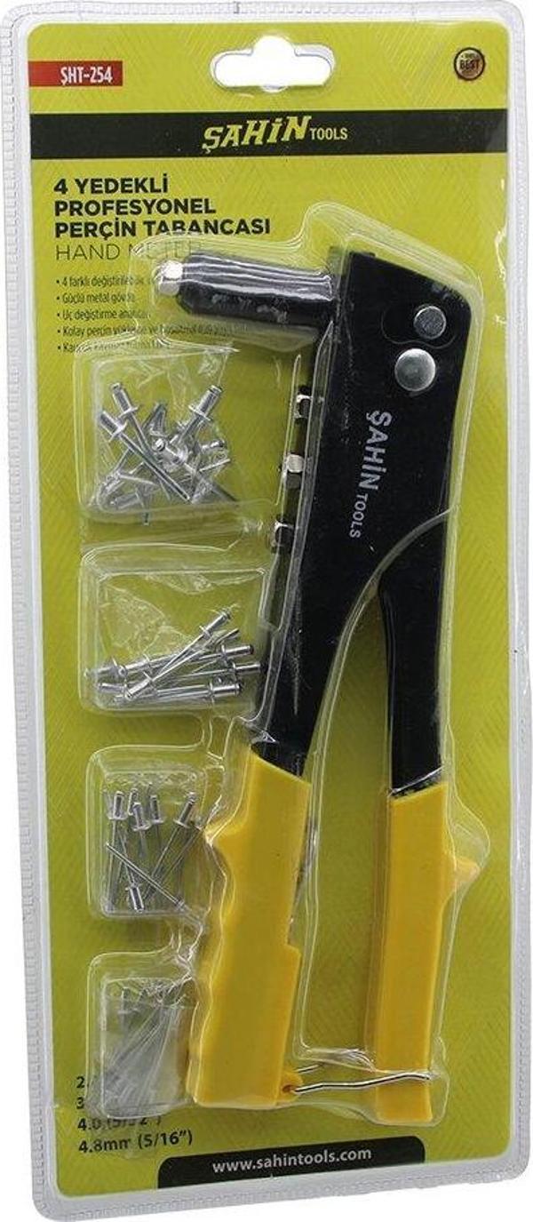 PERÇİN TABANCA MAKİNE SETİ = 4 BOY UÇ = 2.4- 3.2 - 4 - 4.8 + 4 BOY KALINLIK X 10PCS=40PCS İĞNE (2818) - Image 1