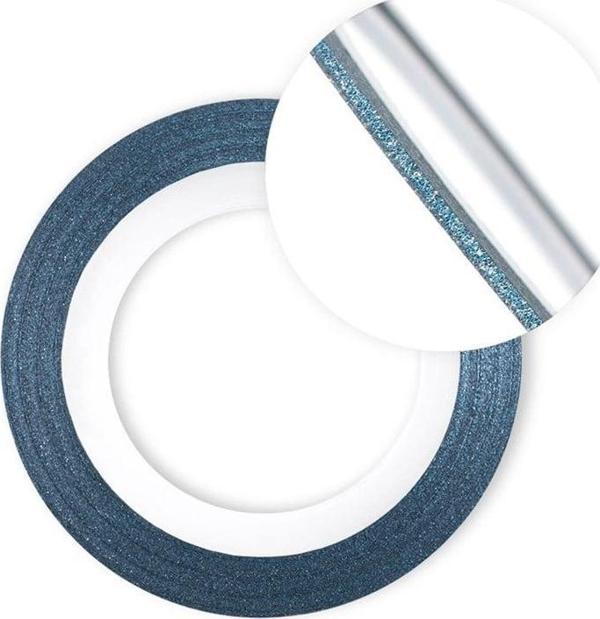 Nail art Yapışkan şerit 1metre Simli mavi ince - Image 1