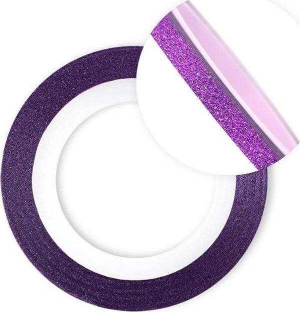 Nail art Yapışkan şerit 1metre Simli mor 3mm - Image 1