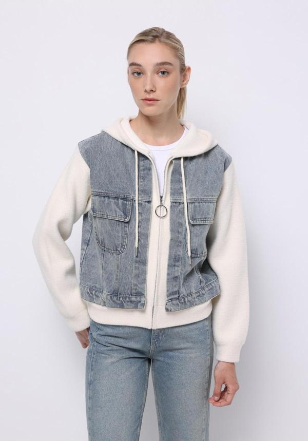 Regular Fit Kadın Beyaz Hırka - Image 1