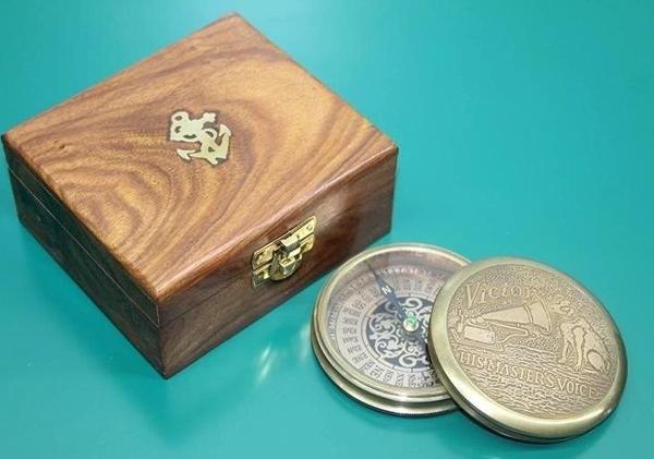 Ahşap Kutulu Pirinç Pusula 16222 - Image 1