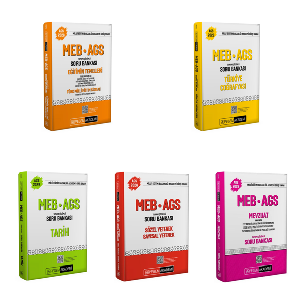 Pegem 2026 AGS Tüm Dersler Soru Bankası Seti Pegem Akademi Yayınları - Pegem Akademi Yayıncılık - Image 1
