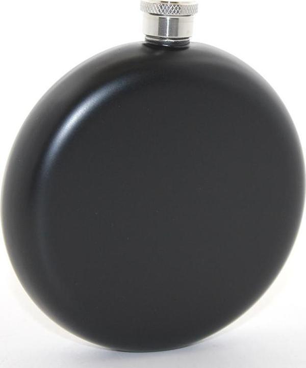 Paslanmaz Çelik Yuvarlak 8 Oz Tekli Matara Siyah Renk - Image 1