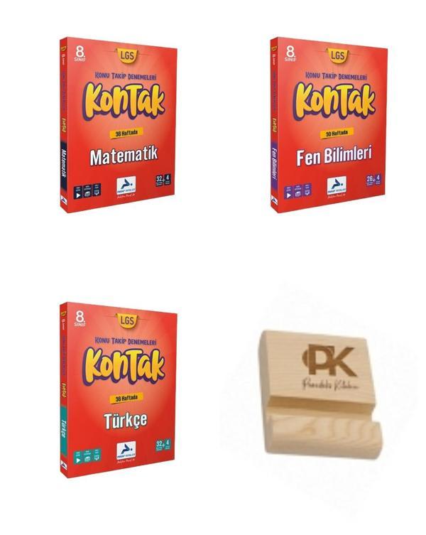 Paraf LGS 8. Sınıf Kontak Matematik Fen Bilimleri ve Türkçe Konu Takip Denemeleri 3lü Set + Telefon Standı - PRF Paraf Yayınları - Image 1