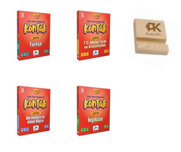 Paraf LGS 8. Sınıf Kontak Türkçe İnkılap Din Kültürü ve İngilizce Konu Takip Denemeleri 4lü Set + Telefon Standı - PRF Paraf Yayınları - Image 1