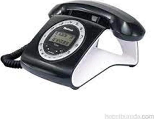 Multitek Retro Özel Tasarımlı Kablolu Siyah-Kırmızı-Gri-Turuncu-Beyaz Masa Üstü Telefon - Image 1