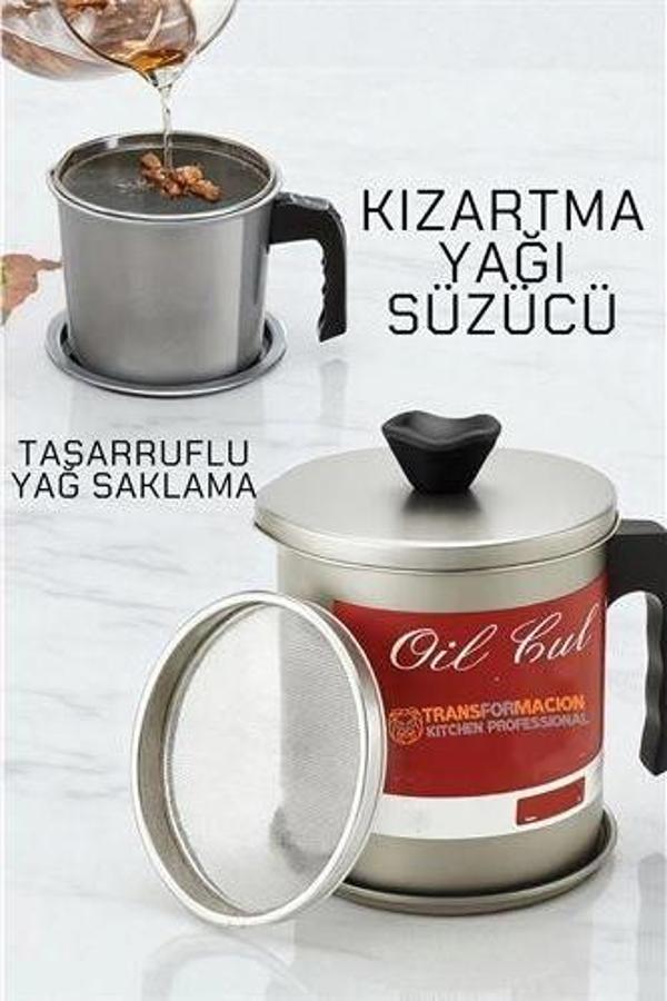HSNET Kızartma Yağı Süzücü - Yağ Saklama Kabı - Tasarruflu Yağ Ayırıcı - Image 1