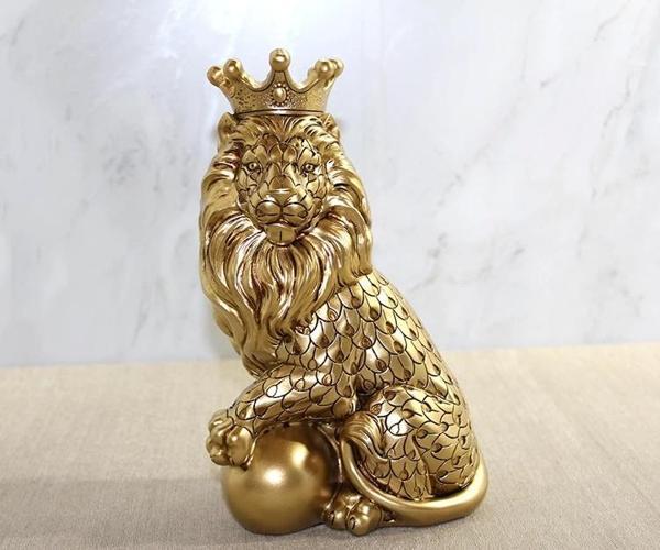 Polyester Dekoratif Taçlı Aslan Figürü Alk2574 - Image 1