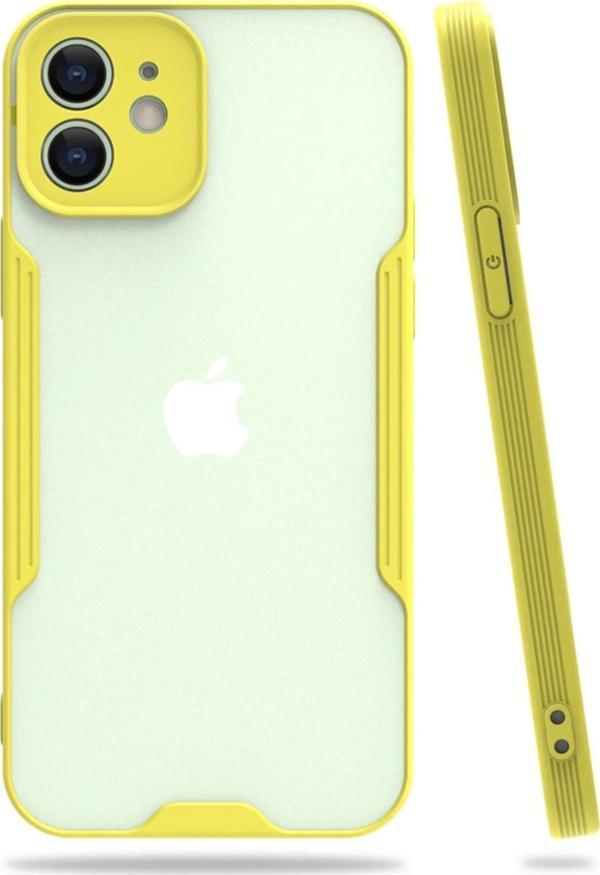 iPhone 12 Kılıf Platin Silikon - Sarı-(5796) - Image 1