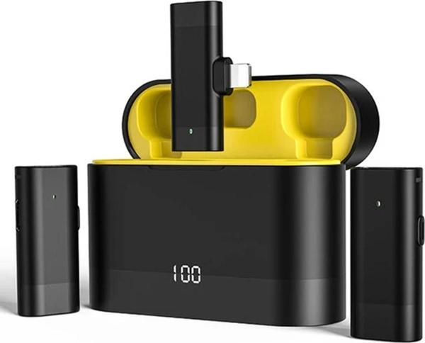 Fototek K10 Kablosuz Yaka Mikrofonu Taşınabilir Ses Video Kayıt Mini Mikrofon İphone Tip-C Canlı Yayın - Image 1