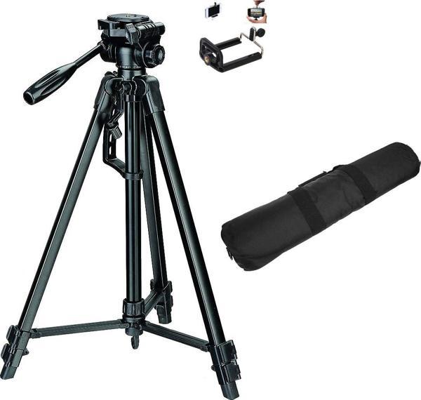 Fototek 157Cm Profesyonel Tripod Foto Kamera Tripod Telefon Tutuculu Pro Hpr-403 Tripot 5 Kg Kapasite - Image 1