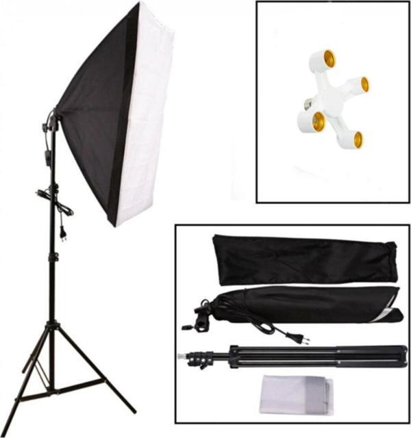 Fototek 50X70Cm Softbox 4 Duylu Tekli Sürekli Işık Seti 50X70 4 Duylu Softbox Foto Video Işık - Image 1