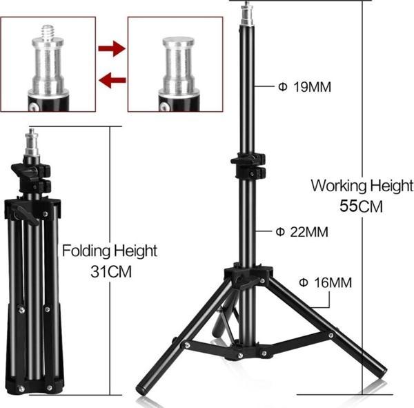 Fototek 2 Metre Light Stand Profesyonel Işık Ayağı 200 Cm 3 Kg Kapasiteli 2M Işık Ayağı - Image 1