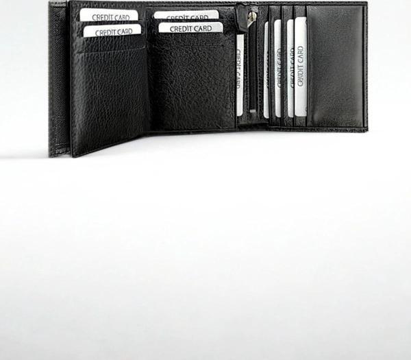 İsim Baskılı Hakiki Deri Cüzdan Fermuarlı 11 Kart Bölmeli Dik Model - Image 1