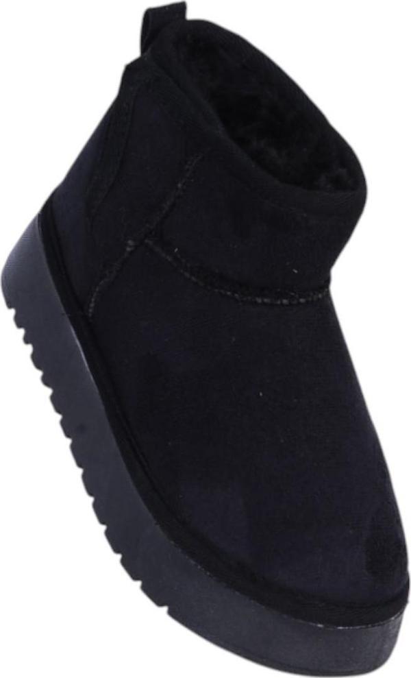 Skuaıter Garf Siyah Kız Çocuk İçi Kürklü Düz Bot - Image 1