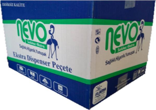 Nevo 3 Katlı Masaüstü Dispenser Peçete - 3 Kat - 21x24 Cm. - 200 Adetlik 18 Paket / Koli - Image 1