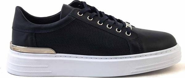 Kemal Tanca Erkek Hakiki Deri Lacivert Spor & Sneaker Ayakkabı - Image 1