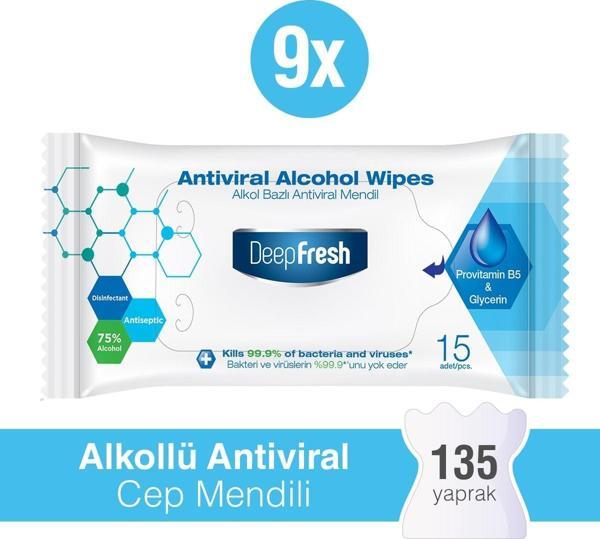 Alkollü Antiviral Islak Cep Mendili 9 x 15 Yaprak - Image 1