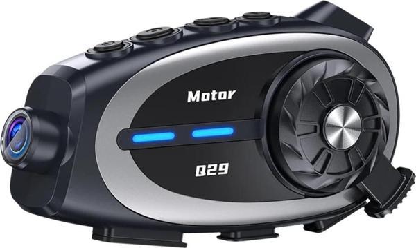 Q29 Motosiklet Kask İletişim Sistemi + Bluetooth Kulaklık + 1080P HD Kamera - Image 1
