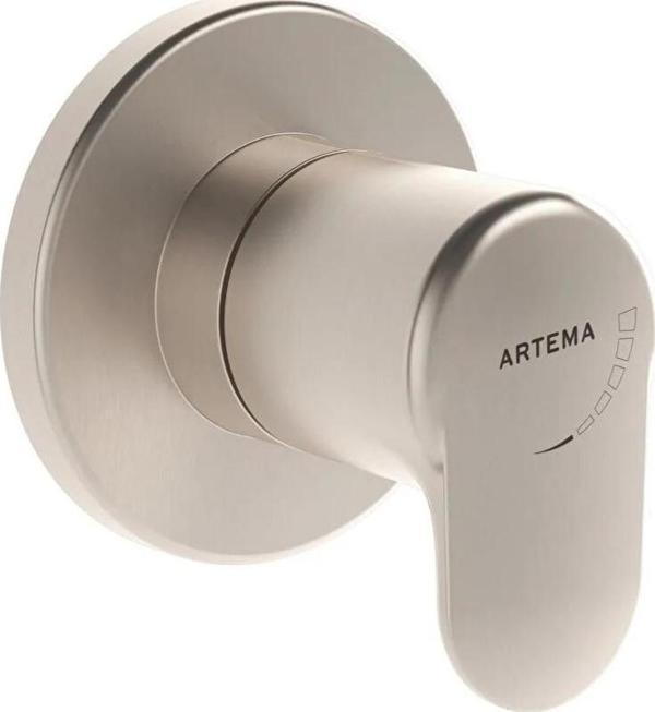 Artema Root Round Ankastre Stop Valf (Sıva Üstü Grubu) Fırçalı Nikel A4273034 - Image 1
