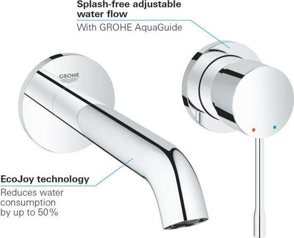 Grohe Essence New Duvardan Ankastre Lavabo Bataryası (Sıva Üstü Grubu) Krom, 29192001 - Image 1