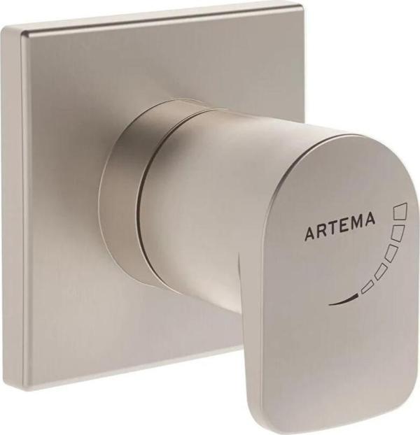 Artema Root Square Ankastre Stop Valf (Sıva Üstü Grubu), Fırçalı Nikel, A4272934 - Image 1