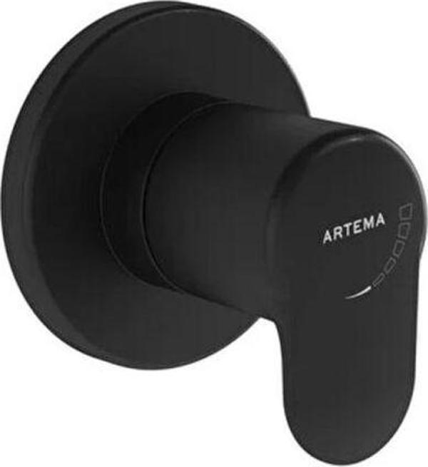 Artema Stop Valf, Root Round, Ankastre (Sıva Üstü Grubu) Mat Siyah, A4273036 - Image 1