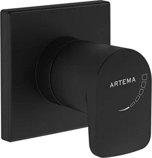 Artema Stop Valf, Root Square, Ankastre (Sıva Üstü Grubu) Mat Siyah, A4272936 - Image 1