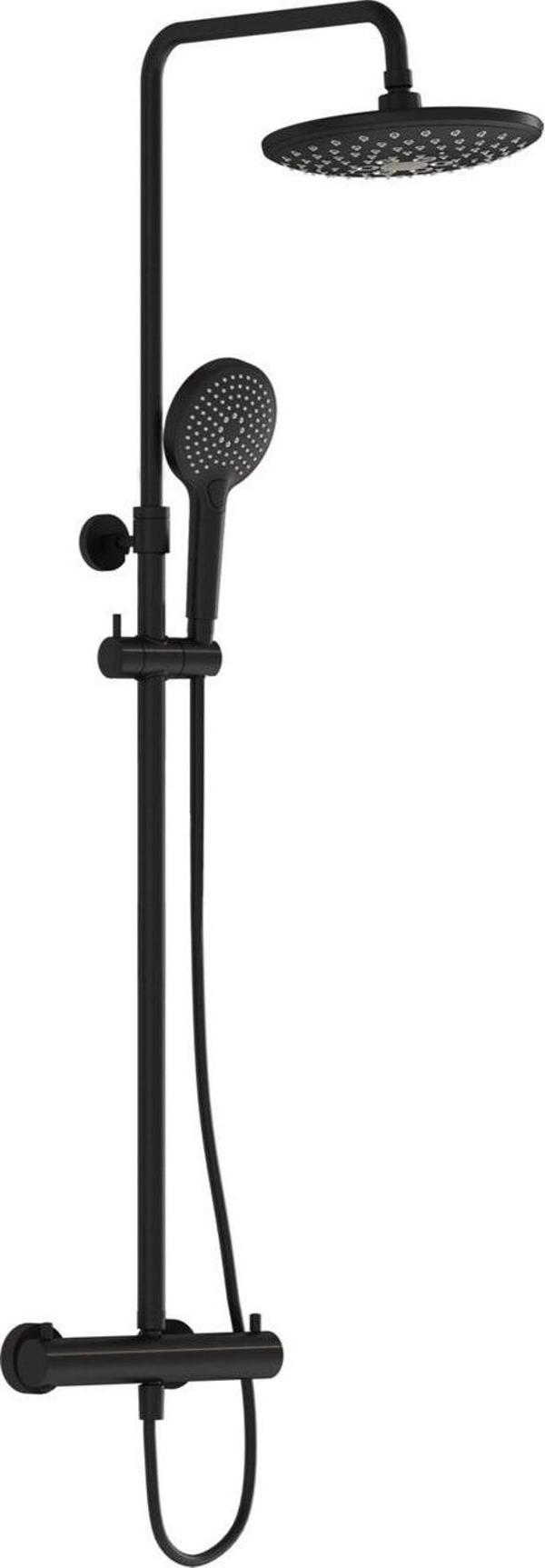 Vitra Duş Kolonu ve Termostatik Duş Bataryası Sistemi, AquaHeat Bliss 240 2F, Mat Siyah, A4720536 - Image 1