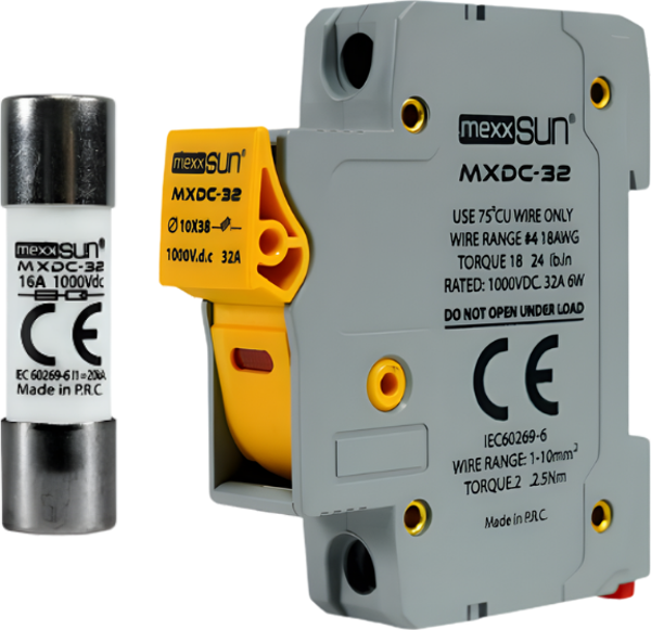 Mexxsun 16 Ah 1000 V DC Sigorta + Sigorta Yuvası  - Image 1