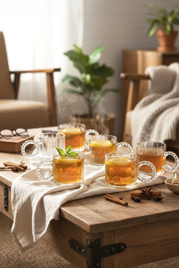 Berri Boncuklu Cam Kupa 6'lı - Image 1