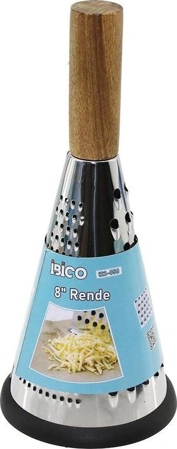 8 İnç - Huni Model   Ahşap - Bambu Saplı  Metal Rende  Silikon Tabanlı - Image 1