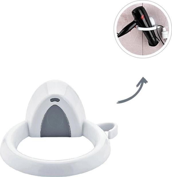 Plastik Saç Kurutucu - Fön Makine Askısı Yapışkanlı - Duvara Monte - Image 1