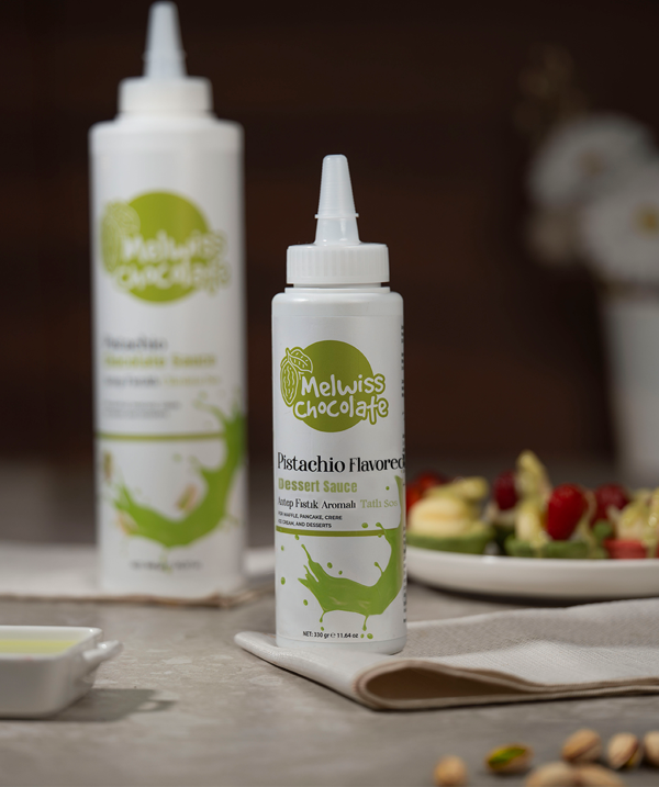 Antep Fıstık Aromalı Tatlı Sos 330 g - Waffle Krep Pankek Sosu - Image 1