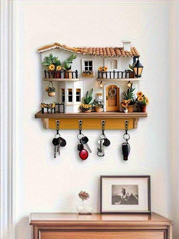 2D Dekoratif Ahşap Anahtar Askılığı Modern Ve Şirin Görünümlü Anahtarlık (20 x 30 CM) - Image 1