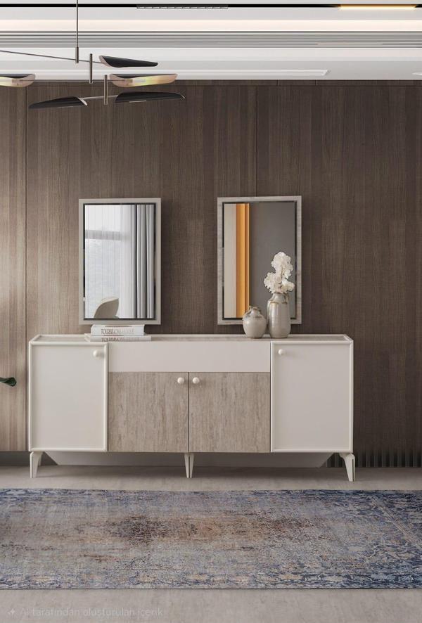 Petra Çekmeceli Dolaplı Aynasız Büfe Konsol 180x48x78cm - Image 1