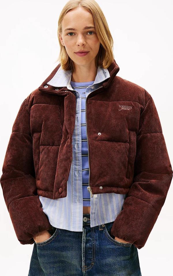 Tommy Hilfiger TJW Kadife Şişme Kadın Kahverengi Ceket DW0DW21658GS7 - Image 1