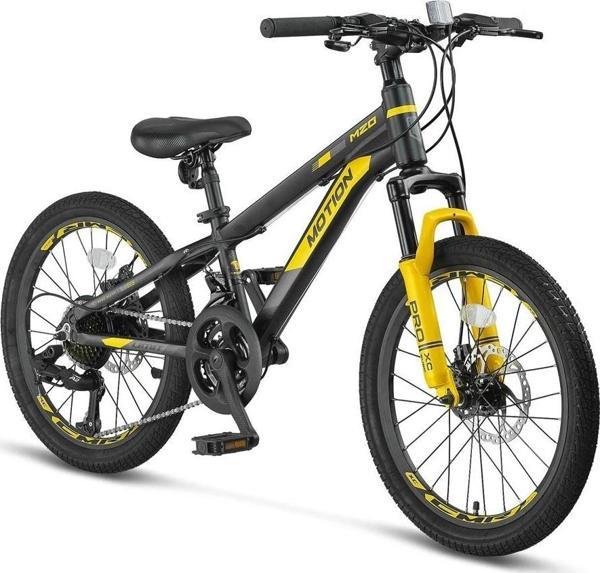 ÜMİT 2078 M-2D MOTION ERKEK ÇOCUK BİSİKLETİ 254H V 20 JANT 21 VİTES SİYAH SARI - Image 1
