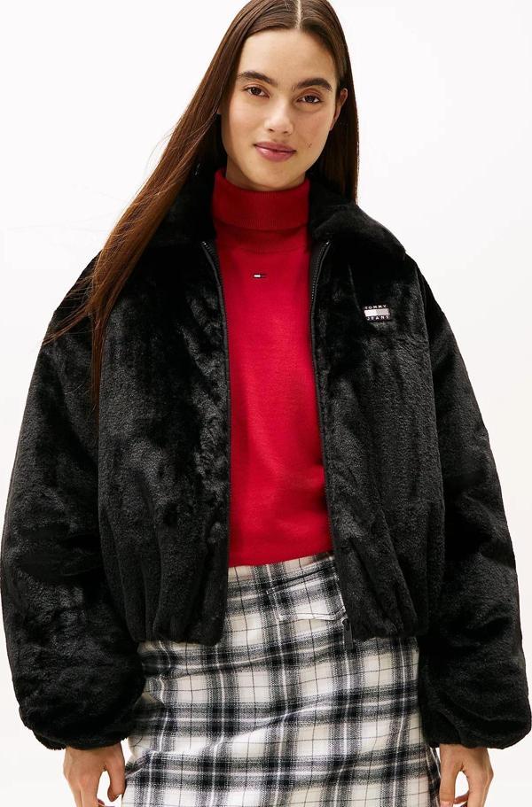 Tommy Hilfiger TJW Suni Kürk Kadın Siyah Ceket DW0DW21669BDS - Image 1