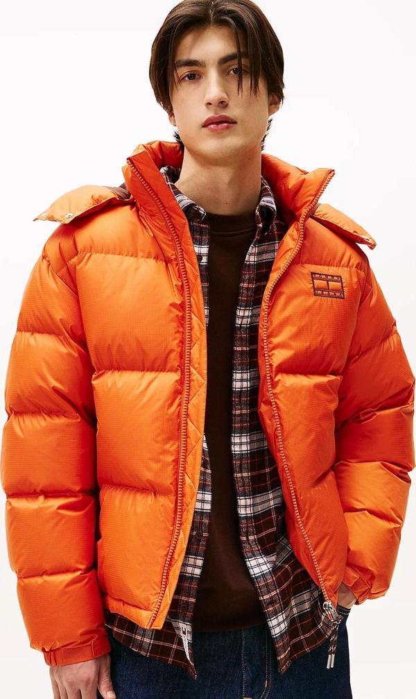 Tommy Hilfiger TJM Alaska Kuş Tüyü Şişme Erkek Turuncu Ceket DM0DM22036SZZ - Image 1